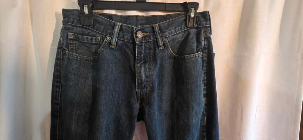 Levi's 514 Straight Leg Mens Dark Wash Denim Jeans W30 L30 - Picture 4 of 7